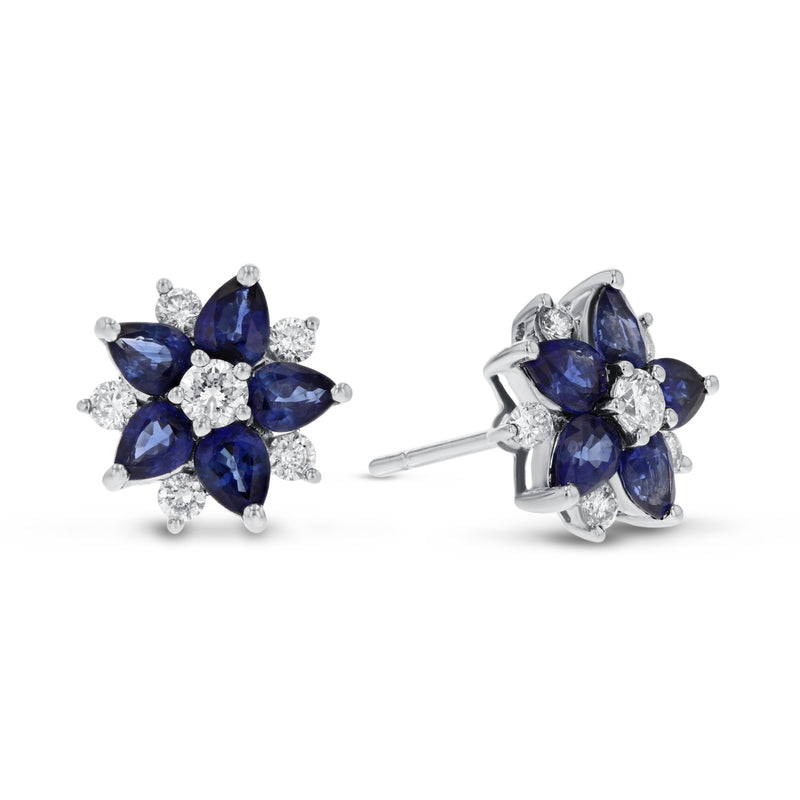 Diamond and Sapphire Star Stud Earrings - R&R Jewelers 