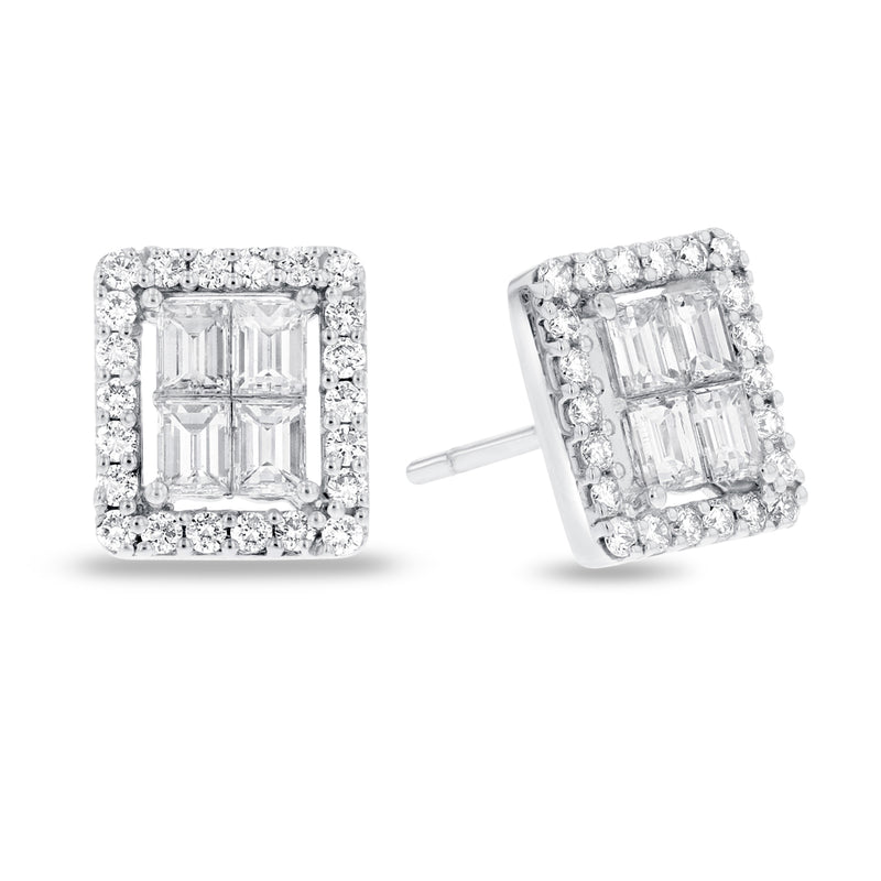 Diamond Baguette Stud Earrings - R&R Jewelers 