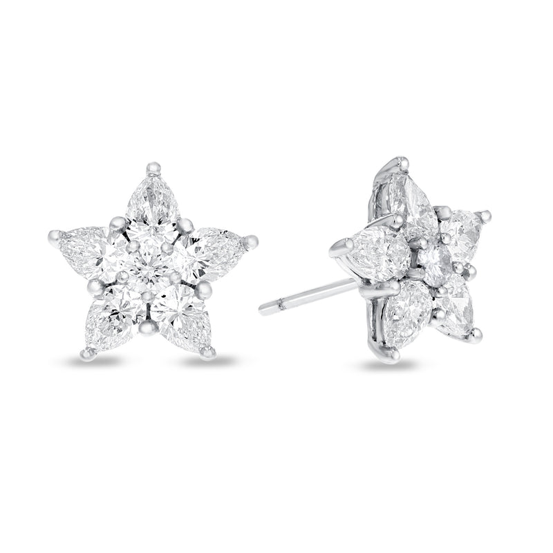 Round Diamond Star Stud Earrings - R&R Jewelers 