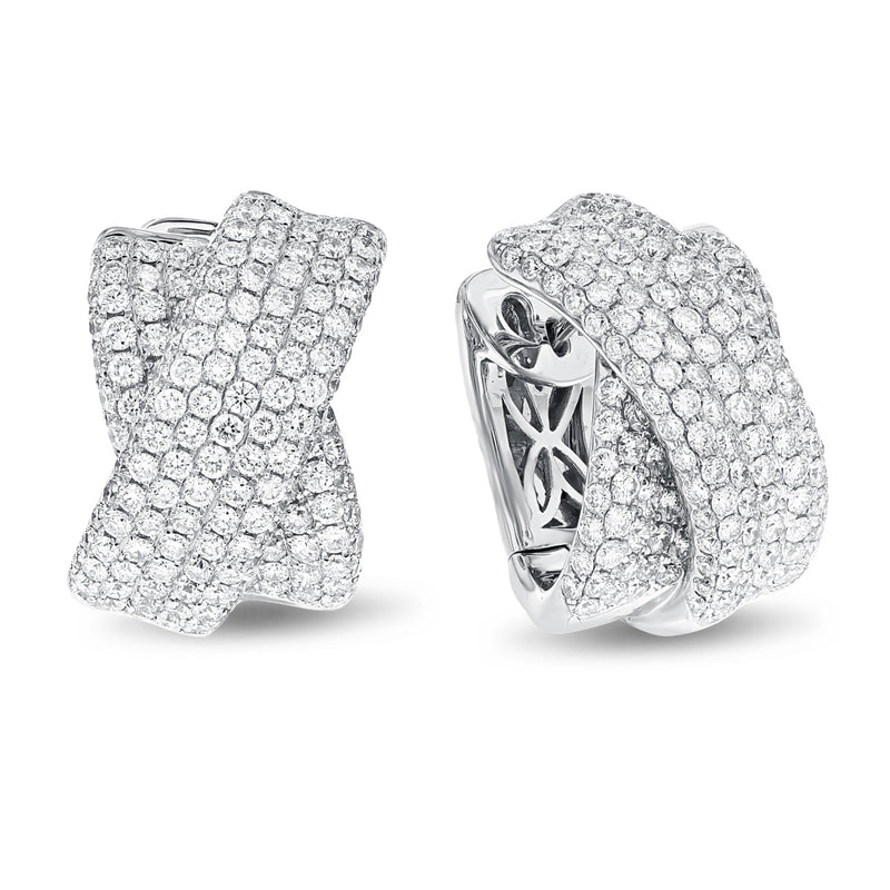 Diamond Crossover Earrings - R&R Jewelers 