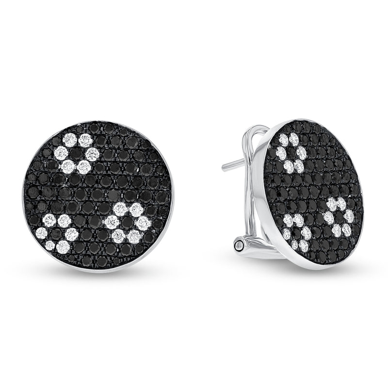 Black Diamond Omega Back Earrings - R&R Jewelers 