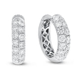 Two Row Diamond Huggie Earrings - R&R Jewelers 