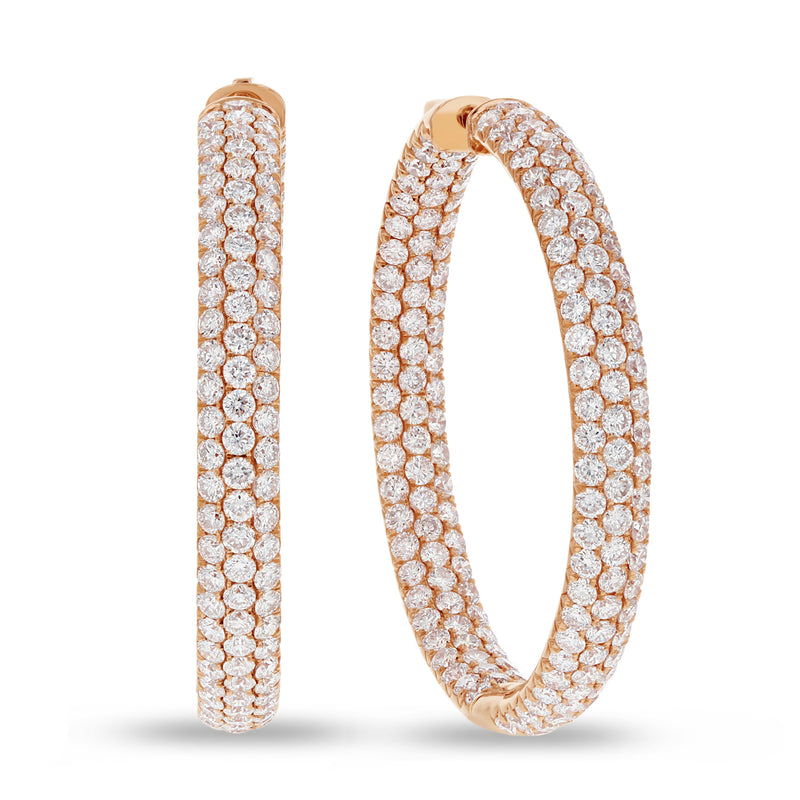 Inside Out Diamond Diamond Pavé Hoop Earrings, 9.57 Carats - R&R Jewelers 