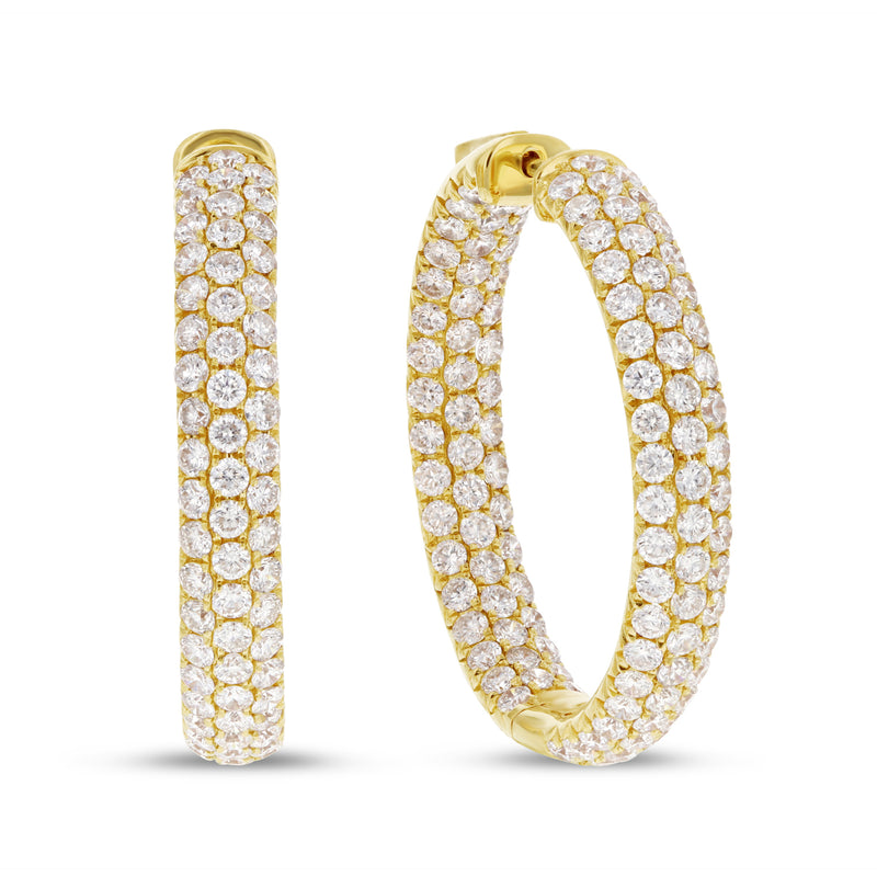 Inside Out Diamond Pavé Hoop Earrings, 5.57 Carats - R&R Jewelers 