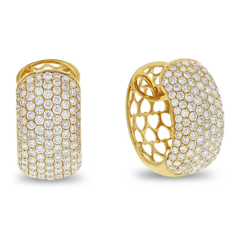Diamond Pave Huggie Earrings - R&R Jewelers 