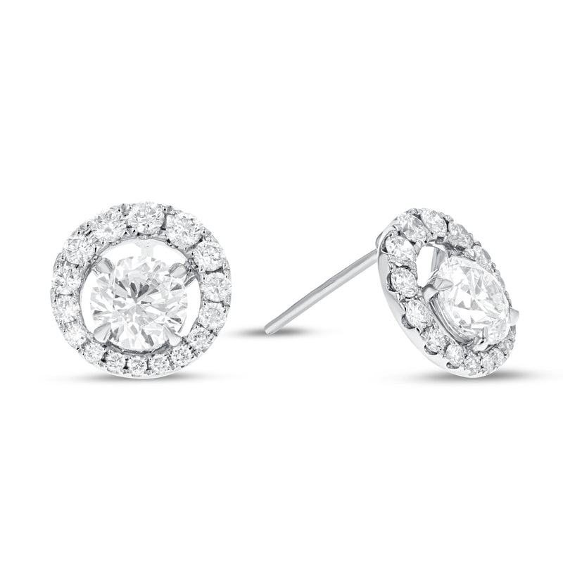 Diamond Halo Stud Earrings - R&R Jewelers 