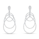 18K White Gold Diamond Chandelier Earrings, 4.75 Carats - R&R Jewelers 