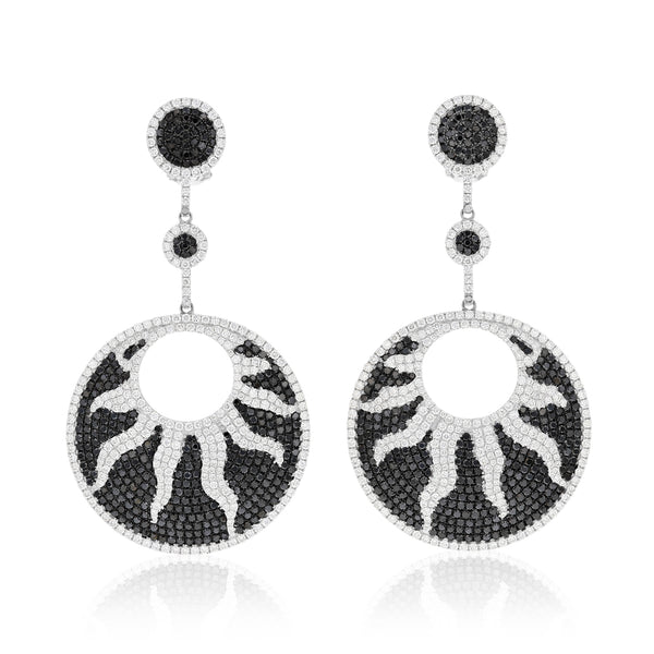 Black Diamond Starburst Earrings - R&R Jewelers 