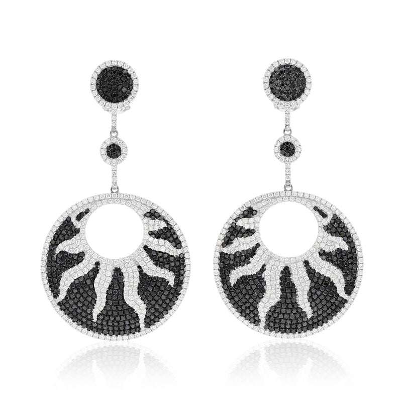Black Diamond Starburst Earrings - R&R Jewelers 