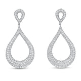 Diamond Pavé Tear Drop Earrings - R&R Jewelers 