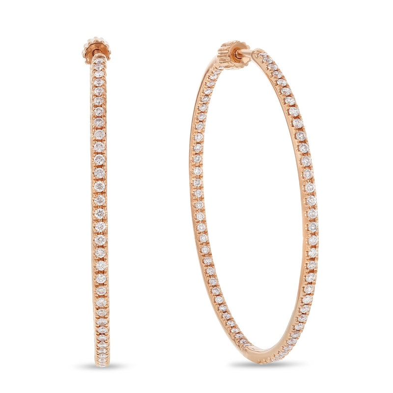 Inside Out Diamond Hoop Earrings, 1.35 Carats - R&R Jewelers 