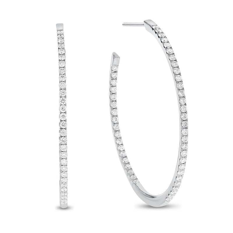 Inside Out Diamond Hoop Earrings, 1.18 carats - R&R Jewelers 