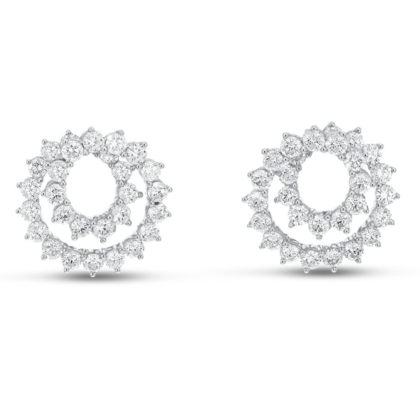 Diamond Swirl Earrings - R&R Jewelers 