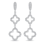 Diamond Clover Drop Earrings - R&R Jewelers 