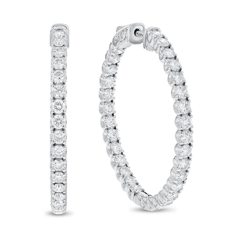 Inside Out Diamond Hoop Earrings - R&R Jewelers 