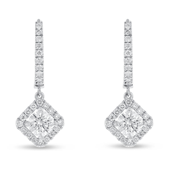 Round Diamond Drop Earrings - R&R Jewelers 