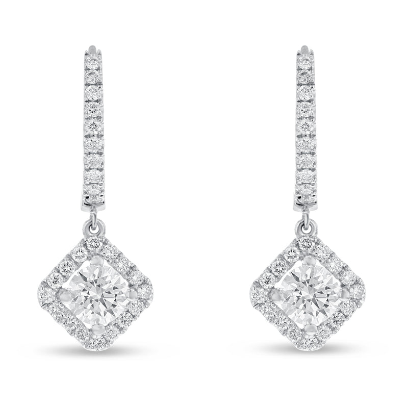 Round Diamond Drop Earrings - R&R Jewelers 