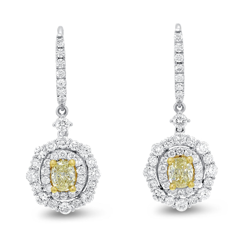 Yellow Diamond Drop Earrings - R&R Jewelers 