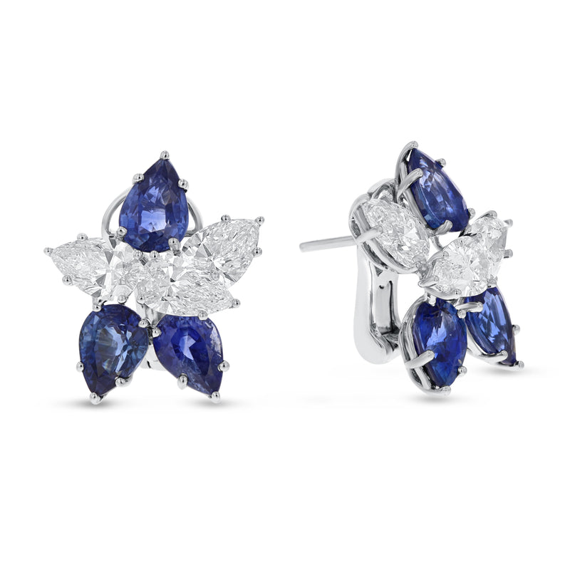Diamond and Sapphire Butterfly Earrings - R&R Jewelers 