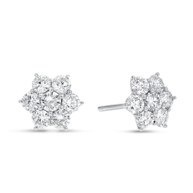 Diamond Star Cluster Earrings - R&R Jewelers 