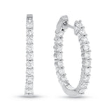 In and Out Diamond Hoop Earrings - R&R Jewelers 