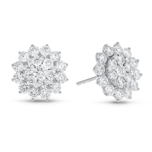 Sunshine Diamond Cluster Stud Earrings - R&R Jewelers 