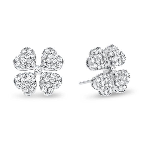 Four Leaf Clover Diamond Earrings - R&R Jewelers 