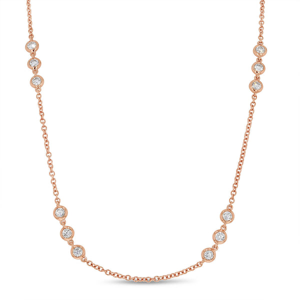 Diamond Station Necklace, 1.77 Carats - R&R Jewelers 