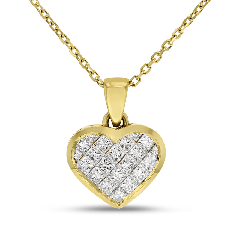 14K Yellow Gold Puff Heart Pendant Necklace with Diamond Star | Shop 14k  Yellow Gold Contemporary Necklaces | Gabriel & Co