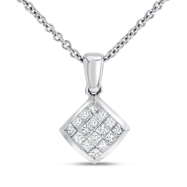 Invisible Set Diamond Pendant - R&R Jewelers 