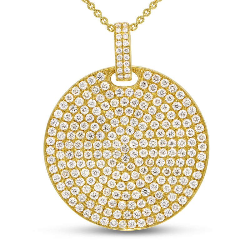 Pave diamond disc pendant Clearance
