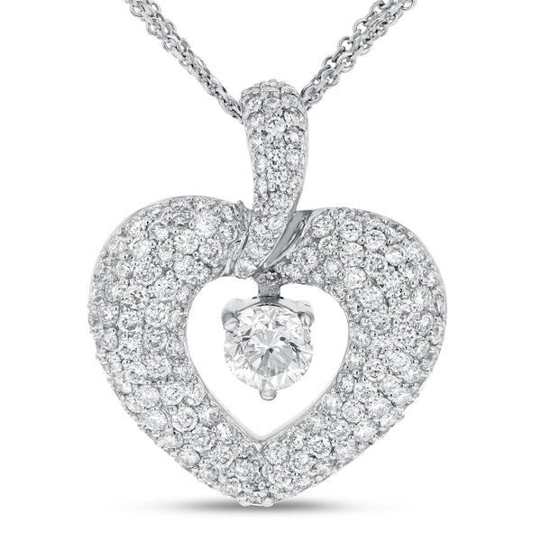 Diamond Pavé Heart Pendant - R&R Jewelers 