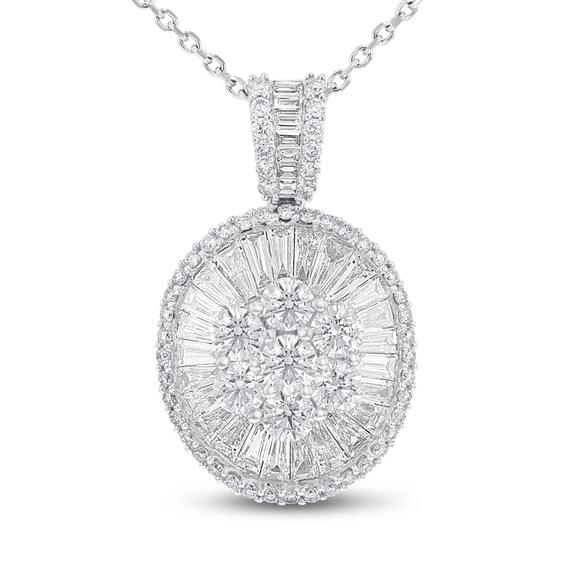 Diamond Baguette Drop Pendant - R&R Jewelers 
