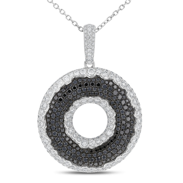 Black Diamond Circle Pendant - R&R Jewelers 