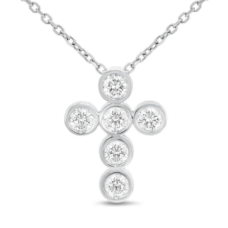 Bezel Set Diamond Cross - R&R Jewelers 
