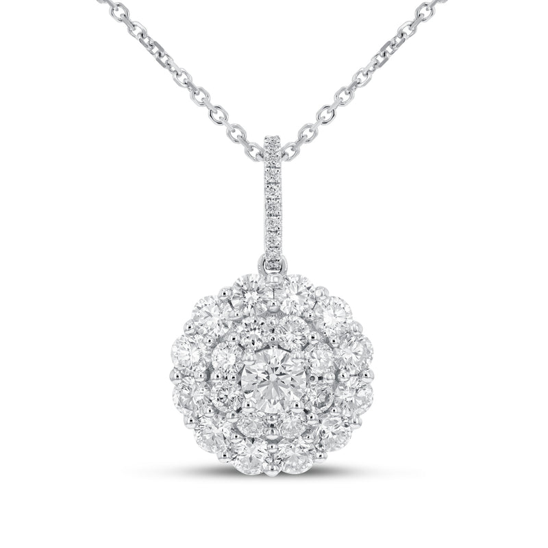 Diamond Cluster Drop Pendant - R&R Jewelers 