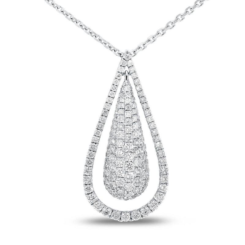 Diamond Pavé Tear Drop Pendant - R&R Jewelers 