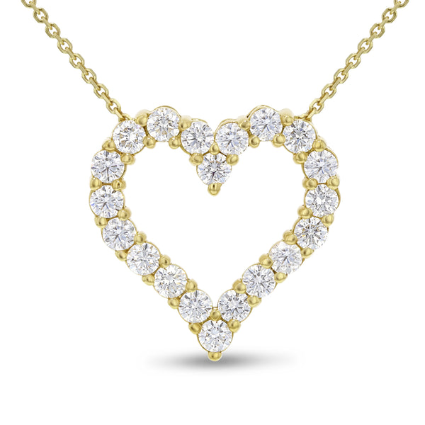 Open Heart Diamond Pendant - R&R Jewelers 