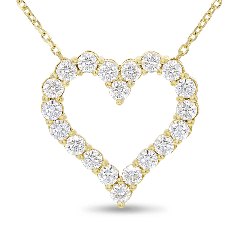Round Diamond Heart Pendant - R&R Jewelers 