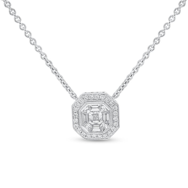 Illusion Set Diamond Pendant - R&R Jewelers 