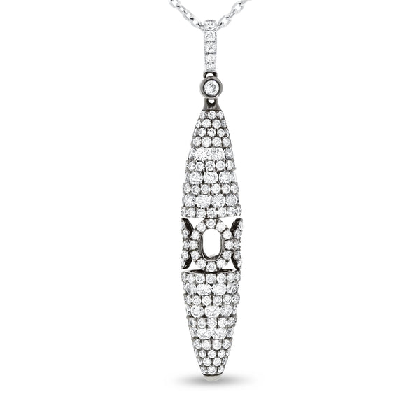 Black Rhodium Diamond Drop Pendant - R&R Jewelers 