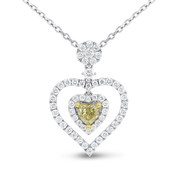 Yellow Diamond Heart Pendant - R&R Jewelers 