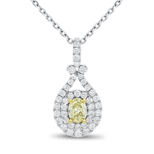 Yellow Diamond Drop Pendant - R&R Jewelers 