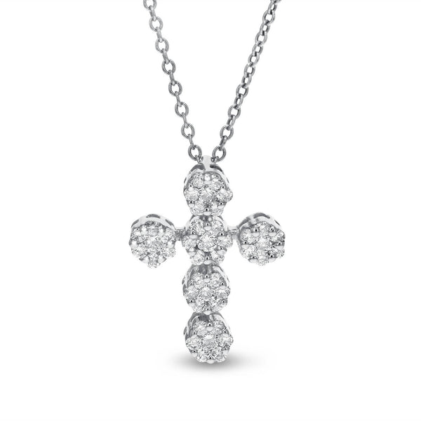 Diamond Cluster Cross Pendant - R&R Jewelers 