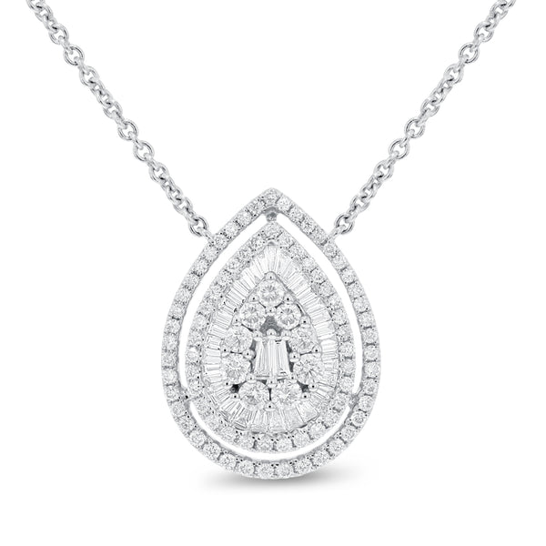Diamond Pear Shape Illusion Set Pendant - R&R Jewelers 