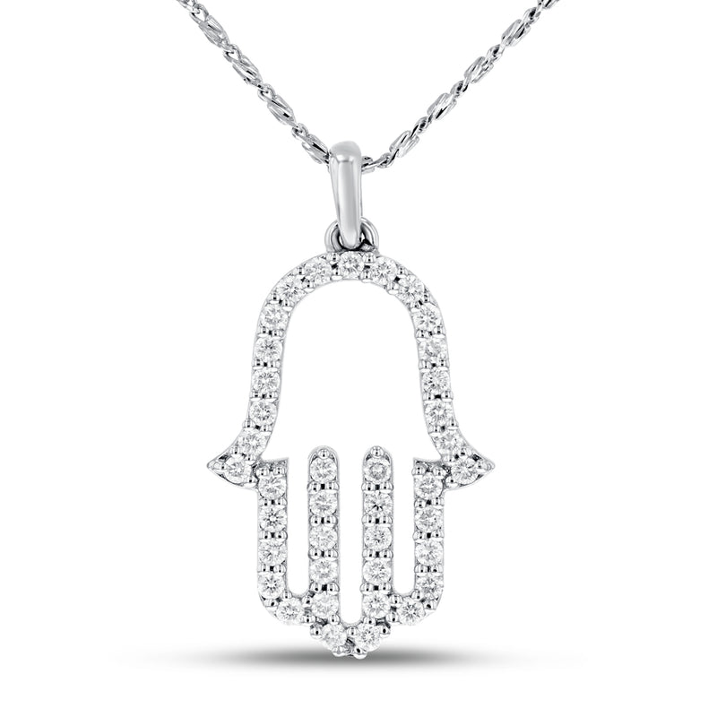 Diamond Hamsa Pendant, 0.41 Carats - R&R Jewelers 