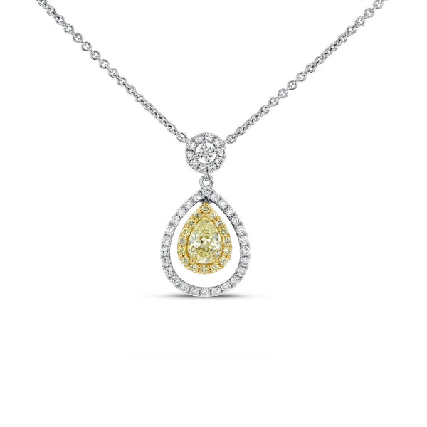 Yellow Diamond Drop Pendant - R&R Jewelers 