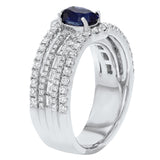 Five Row Diamond and Sapphire Fashion Ring - R&R Jewelers 