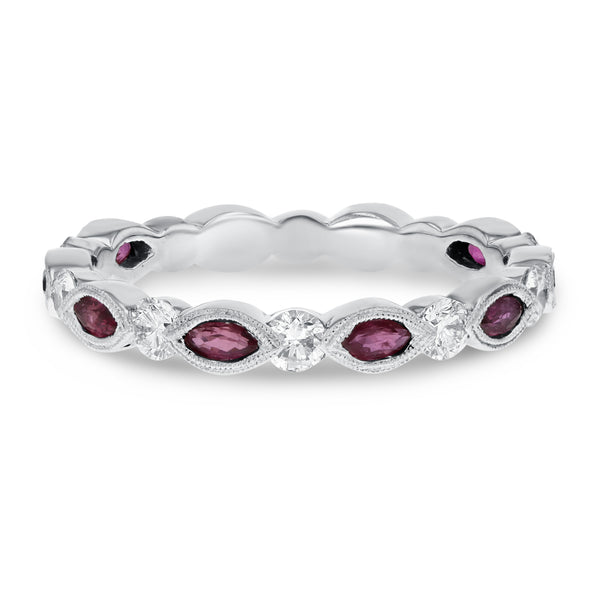 Art Deco Diamond and Ruby Ring - R&R Jewelers 