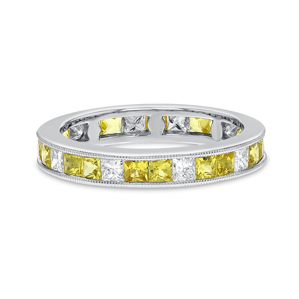 Diamond and Yellow Sapphire Eternity Band - R&R Jewelers 